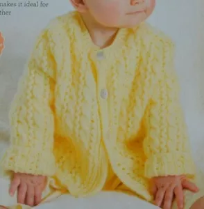 Knitting Pattern - Baby Girl's 4-ply Lacy Cable Cardigan Sizes 0-9 Months  - Picture 1 of 2