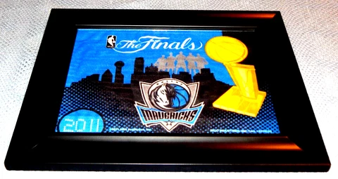 Framed 2011 NBA Finals Dallas Mavericks Car Flag 15-1/4" x 18-1/4" Cover
