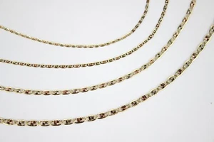 Authentic 10K Yellow White Rose Gold Tri-Color Valentino Chain 1.2-2.8mm/16"-24" - Picture 1 of 5