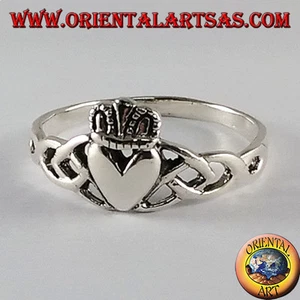 Anello in argento Claddagh Irlandese Amore lealtà ed amicizia - Foto 1 di 3