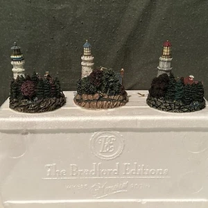 2000 The Bradford Edition Thomas Kinkade Illuminated Lighthouse Ornaments (3) - Bild 1 von 12