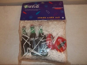 Vtg New Unopened COKE Coca-Cola String 10 Light Set Bottles Button RV Camp Patio - Picture 1 of 7