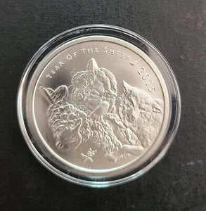 2015 Silver Shield Year of the Sheep Goat Ram 2 oz .999 Fine Silver BU Art Round - Picture 1 of 2