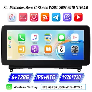 10.25'' CarPlay Autoradio 6+128G GPS Navi Für Mercedes C-Klasse W204/S204 NTG4.0 - Bild 1 von 20
