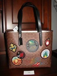 Coach Wizard of Oz Patches Signature Highline Tote Black Tan 77956 New with Tags - Picture 1 of 6