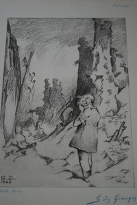 LITHOGRAPHIE DESGRANGES SIGNEE TOUTE SEULE OCCUPATION GUERRE 39-45 RESISTANCE - Picture 1 of 1