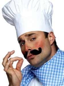 Adulte Chef Cuisinière Chapeau Cuisine Main Blanc Accessoire Déguisement Hommes - Foto 1 di 1