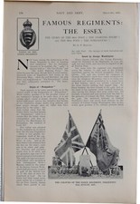 1915 WW1 ARTICLE & PICS ESSEX REGIMENT THE COLOURS CREST 1st BATTALION OFFICERS