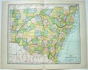 New South Wales, Australia - Original 1903 Dated Map by Dodd Mead & Company. NSW - Picture 1 of 3