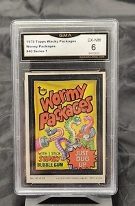 #40 Wormy Packages - 1979 Topps Wacky Packages Series 1 PSA Graded 6 EX-NM - Picture 1 of 2
