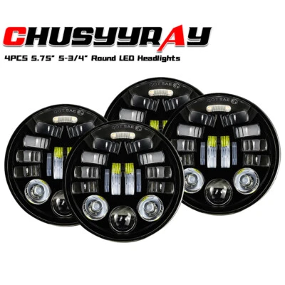 Faros LED HI/LO DRL PUNTO 4 piezas 5 3/4" 5,75" pulgadas para GMC 1500 2500 Series Foto 1 de 4