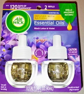Air Wick Ätherische Öle Black Lotus & Violet Duftöl 2 Nachfüllpackungen ~ Neu - Bild 1 von 2