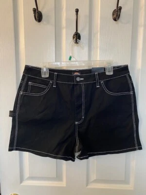 Pantalones Cortos Dickies Para Mujer 32 Negros Carpintero Hammer Loop Foto 1 de 4