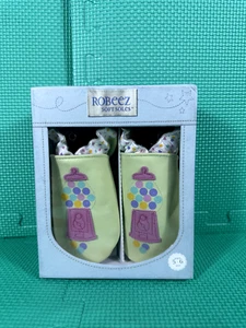 Robeez Baby Girls Candy Shop Gum Machine Pastel GRN Soft Sole Shoes size 5-6 yrs - Picture 1 of 8