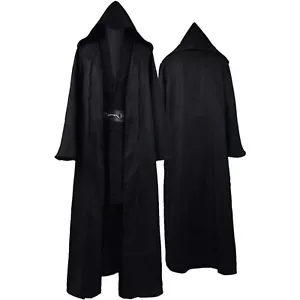Abito abito abito con cappuccio cosplay adulto tunica set completo taglia USA XXX-Large nero set completo - Foto 1 di 8
