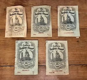 5 Damen Geburtstag Almanache Bücher 1940er Jahre Frauen 1939, 1940, 1941, 1949 Vintage SET - Bild 1 von 7