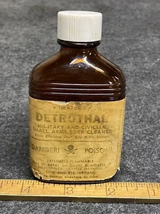 Vintage Herter’s Detrothal Military And Civilian Small Arms Bore Cleaner Bottle - Picture 1 of 8