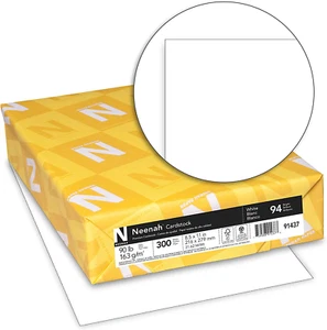 Neenah Index Cardstock, 8.5" X 11", 90 Lb/163 Gsm, White, Lightweight, 94 Bright - Picture 1 of 12