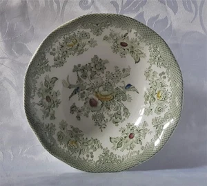 ENOCH WEDGWOOD KENT BOWL IRONSTONE DESSERT BOWL IN GREEN WHITE YELLOW RED & BLUE - Picture 1 of 7