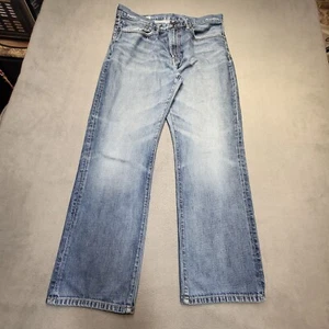 Gap 1969 Jeans Mens 35x30 Blue Straight Leg Distressed Denim - Picture 1 of 11