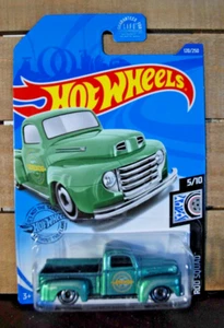 HOT WHEELS 1/64 DIECAST CAR 1949 FORD F1 PICK UP TRUCK ROD SQUAD GREEN ©2017 - Picture 1 of 1