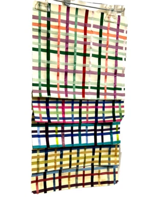 Hill Brown Ribbon 3D Textured Plaid Designer Fabric Sample Booklet Set / 5 - Image 1 of 4