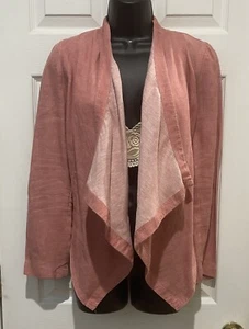 Vivienne Tam Vtg Y2K Natural Red Dye Linen Open Jacket S - Picture 1 of 7