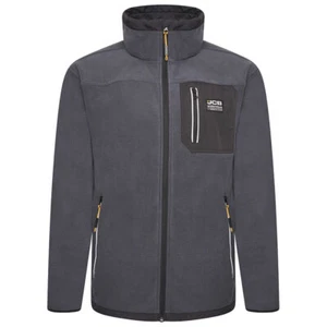 JCB Hombres Acero Azul Comercio Cremallera Completa Trabajo Cálido Chaqueta Abrigo Vellón - Imagen 1 de 6