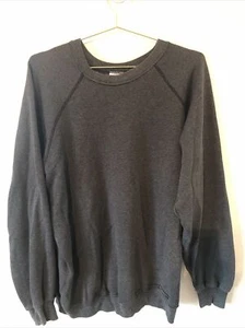 Vintage 80s Tultex Sweatshirt Sz XL Dark grey raglan made in usa HV - Picture 1 of 7