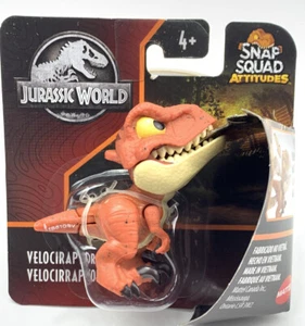 Jurassic World Snap Squad Attitudes Velociraptor mini dinosaur Mattel NEW - Picture 1 of 3