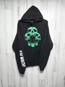 Kannibalen Kai Wachi Green Skulls Black Hoodie Men's Large - Picture 1 of 6