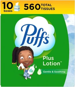plus Lotion Facial Tissues, 10 Cubes, 56 Tissues per Box - Picture 1 of 12