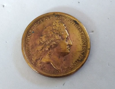 MÉDAILLE BRONZE ROI LOUIS XIV 1684 MAUGER SECURITAS PROVINCIARUM LUXEMBOURG 17e - Photo 1/4