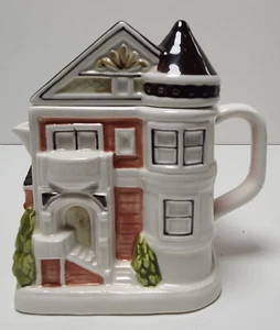 "Tetera pequeña de 4,25"" pintada a mano casa victoriana Otagiri vintage" - Imagen 1 de 6