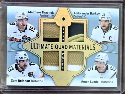2022-23 Ultimate Quad Patches M.Tkachuk/A.Barkov/S.Reinhart/A.Lundell #19/25 - Image 1 of 2