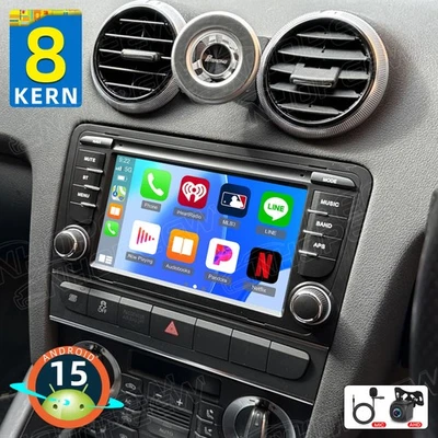 8Kern 4+64GB Für AUDI A3 8P 2003-2012 Android 15 Autoradio Carplay GPS Navi WIFI - Bild 1 von 4