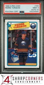 1988 O-PEE-CHEE #194 PIERRE TURGEON RC HOF PSA 9 DNA AUTO 10 - Bild 1 von 3