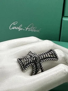 NEW Relios Carolyn Pollack Sterling Silver Rope Edge Cross Ring  SZ 9 15 gms - Picture 1 of 6