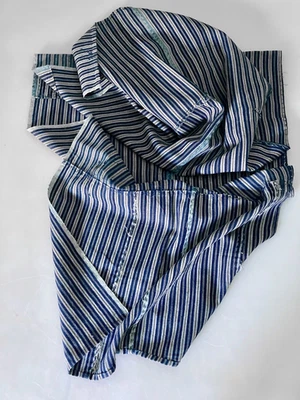 Double Wide and LONG Authentic Antique Japanese Indigo Boro Textile 71" x 23" - Image 1 of 4