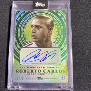 Topps Roberto Carlos Brazil Soccer Card 6/25 Autograph Champions League - Picture 1 of 11
