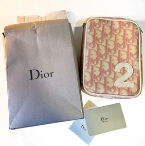 Christian Dior Pink Trotter Monogram Canvas Pink White Wristlet Bag No. 2 & Box - Bild 1 von 13