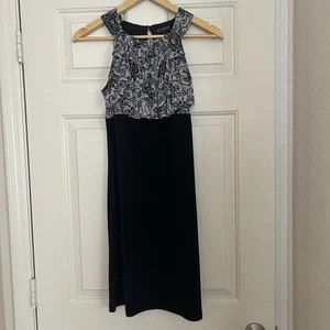 Abito donna smanicato Enfocus Studio bianco e nero gonna aderente taglia 8 - Foto 1 di 6