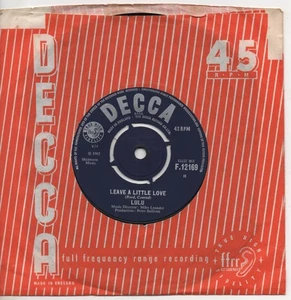 LULU leave a little love*he don't want your love anymore 1965 UK DECCA 7" 45 - Bild 1 von 4