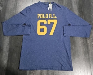Neu mit Etikett Polo Ralph Lauren LS RL 67 Grafikhemd Herren M meliert blau adrett weich - Bild 1 von 9