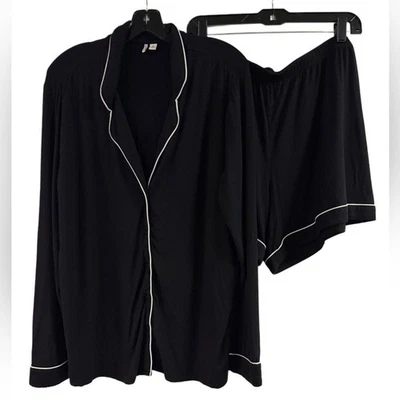 Conjunto corto de pijama modal Nordstrom blanco y negro talla XL Foto 1 de 4