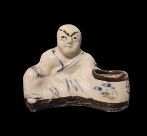 Taishō period, Antique Japanese Ceramic Scholar Figure Water Dropper - Picture 1 of 7