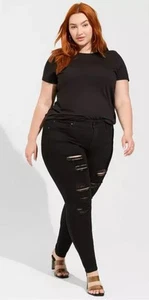 Torrid Jeans Women's 12R Bombshell Skinny Premium Stretch High Rise Black Denim - Picture 1 of 8