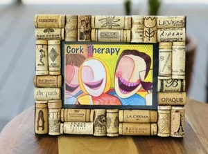 CORK THERAPY Cork Herringbone Landscape Desktop Picture Frame With 4 X 6 Opening - Picture 1 of 2