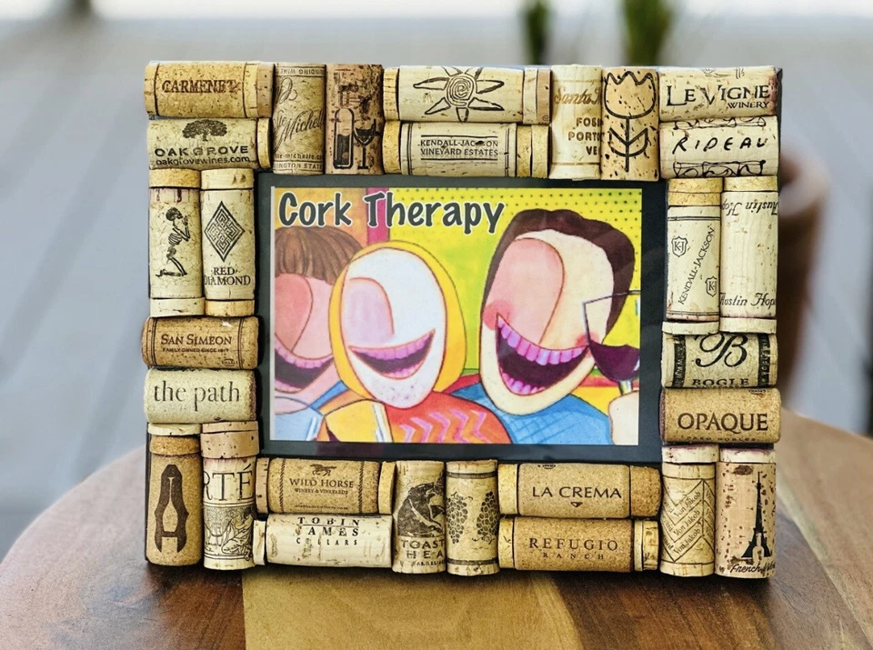 CORK THERAPY Cork Herringbone Landscape Desktop Picture Frame With 4 X 6 Opening - Image 1 of 2