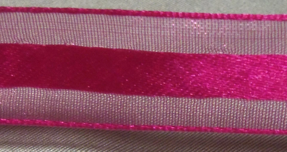 10 yds SHEER & SATIN NYLON CORSAGE RIBBON  5/8"  (choice of 16 colors) - Image 1 of 1